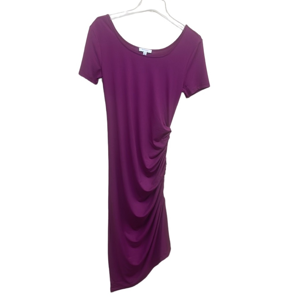 New Skinnygirl Connie Pink Ruched Cinch Midi Dress Size Small